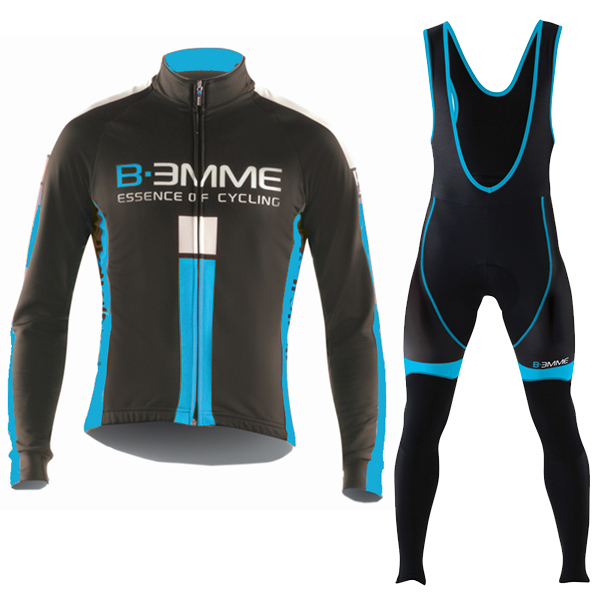 2016 Biemme schwarz blau Fahrradbekleidung Langarm Radtrikot und Trägerhosen Set Radtrikot Kaufen