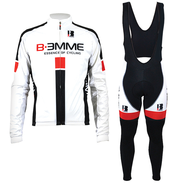 2016 Biemme Weiß rot Fahrradbekleidung Langarm Radtrikot und Trägerhosen Set Radtrikot Kaufen