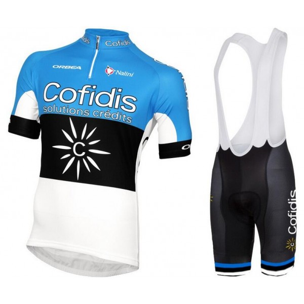 2016 Cofidis Champion d'Estonie blau Fahrradbekleidung Satz Fahrradtrikot Kurzarm Trikot und Kurz Trägerhose Radtrikot Kaufen