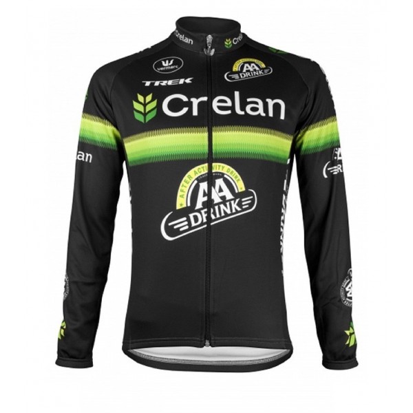 2016 Crelan-AA Drink Schwarz Radtrikot Langarm Radtrikot Kaufen