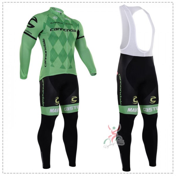 2016 Cannondale Fahrradbekleidung Radtrikot Satz Langarm und Lange Trägerhose Radtrikot Kaufen