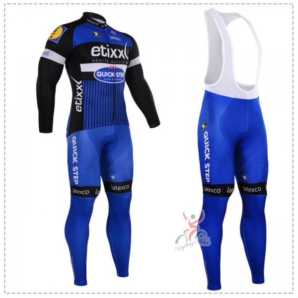 2016 ETIXX-QUICK STEP Fahrradbekleidung Radtrikot Satz Langarm und Lange Trägerhose Radtrikot Kaufen