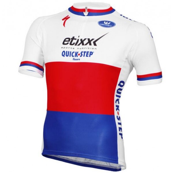 2016 Quick Step Radtrikot Kurzarm Weiß Radtrikot Kaufen