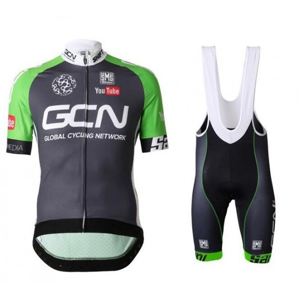 2016 GCN Grün Fahrradbekleidung Satz Fahrradtrikot Kurzarm Trikot und Kurz Trägerhose Radtrikot Kaufen