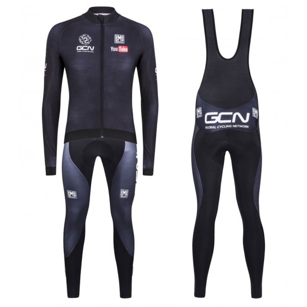 2016 GCN Sleek H20 Schwarz Fahrradbekleidung Satz Radtrikot Langarm+Lang Trägerhose Radtrikot Kaufen