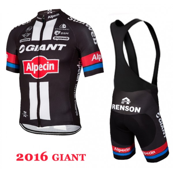 2016 Giant Fahrradbekleidung Satz Fahrradtrikot Kurzarm Trikot und Kurz Trägerhose 02 Radtrikot Kaufen