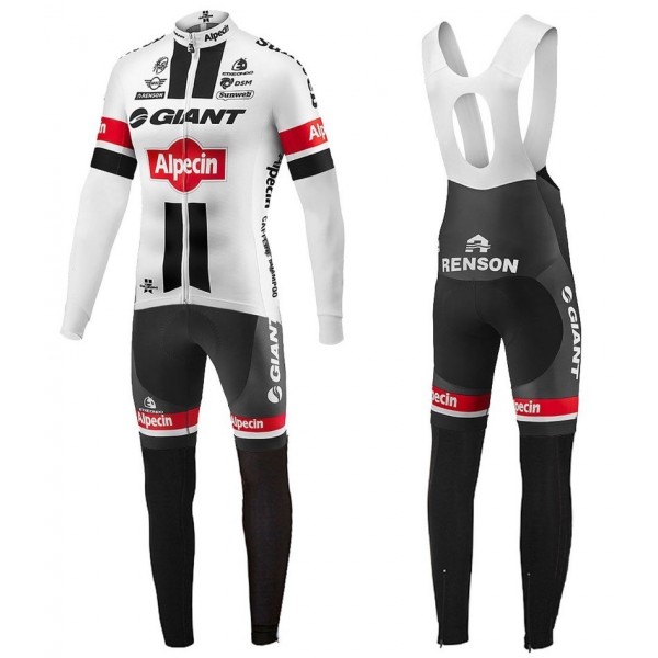 2016 Giant Alpecin TDF Ausgabe Weiß Fahrradbekleidung Satz Radtrikot Langarm+Lang Trägerhose Radtrikot Kaufen