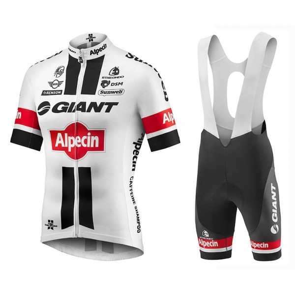2016 Giant Alpecin TDF Ausgabe Weiß Radtrikot und Trägerhosen Set Radtrikot Kaufen