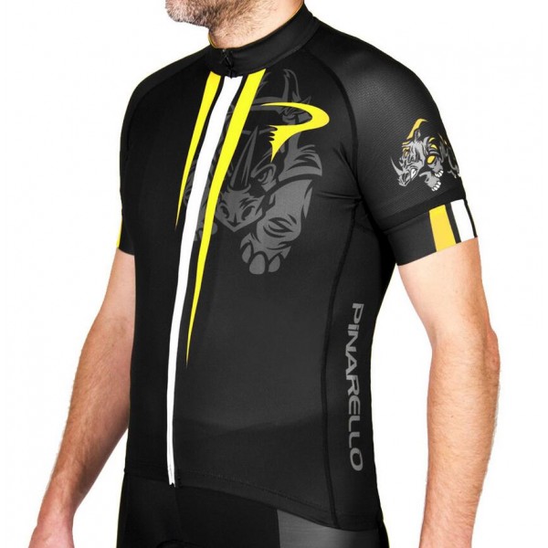 2016 Pinarello Rhino Radtrikot Kurzarm schwarz jaune Radtrikot Kaufen