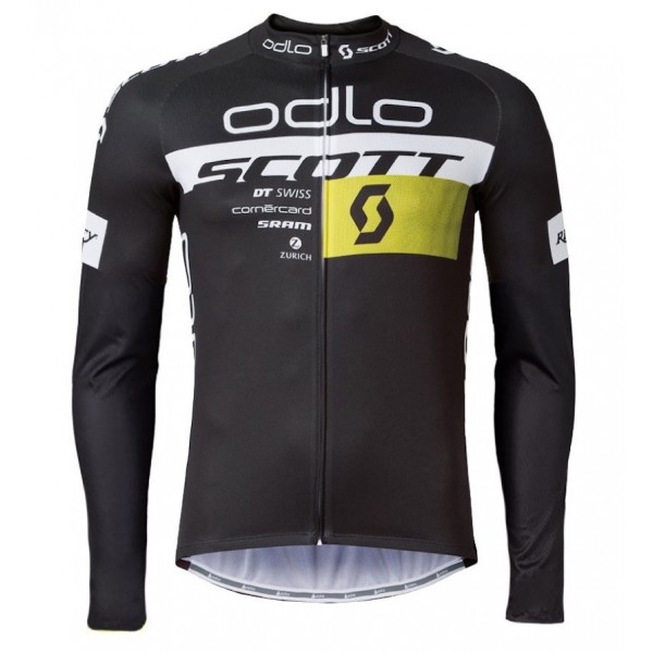 2016 Scott ODLO Team Schwarz Radtrikot Langarm Radtrikot Kaufen