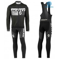 2016 Scott RC Schwarz-Grau thermisch Fahrradbekleidung Satz Radtrikot Langarm+Lang Trägerhose Radtrikot Kaufen