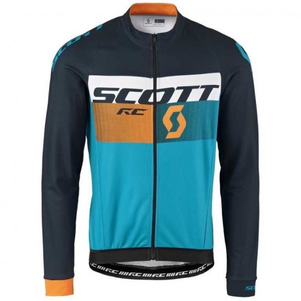 2016 Scott RC Schwarz-Gelb-Blau Radtrikot Langarm Radtrikot Kaufen
