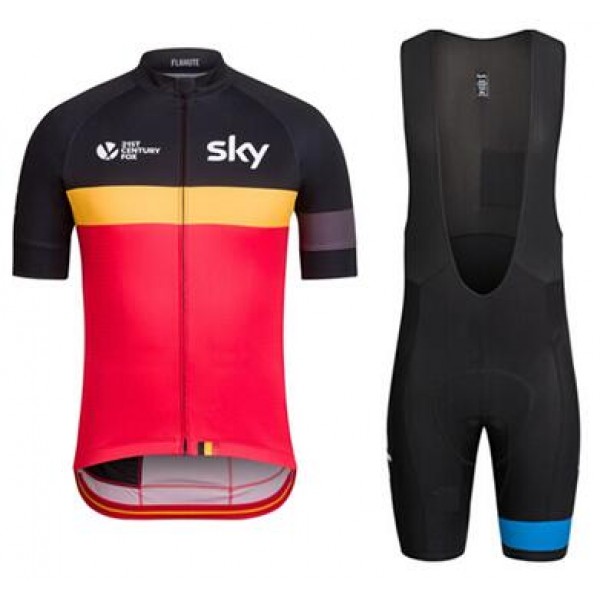 2016 SKY Belgium Fahrradbekleidung Satz Fahrradtrikot Kurzarm Trikot und Kurz Trägerhose Radtrikot Kaufen