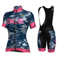2017 Damen Ale Graphics PRR Camo Blau-Rose Fahrradbekleidung Satz Radtrikot Kurzarm+Kurz Trägerhose Radtrikot Kaufen