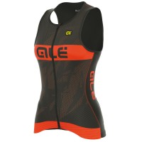 2017 Damen Top Ale Tri Record-Schwarz Orange Radtrikot Kaufen