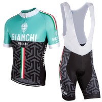 Bianchi Milano 2017 Fahrradbekleidung Satz Radtrikot Kurzarm+Kurz Trägerhose A2 Radtrikot Kaufen