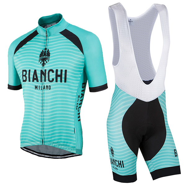 Bianchi Milano 2017 Fahrradbekleidung Satz Radtrikot Kurzarm+Kurz Trägerhose A1 Radtrikot Kaufen