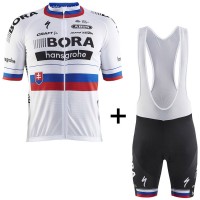 BORA Hansgrohe Pro Team 2017 Champion Slovaque Fahrradbekleidung Satz Radtrikot Kurzarm+Kurz Trägerhose Radtrikot Kaufen