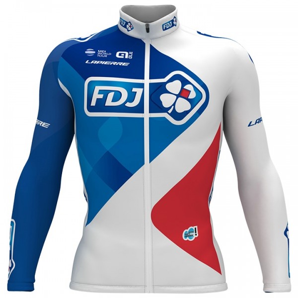 FDJ Pro 2017 Weiß Radtrikot Langarm Radtrikot Kaufen