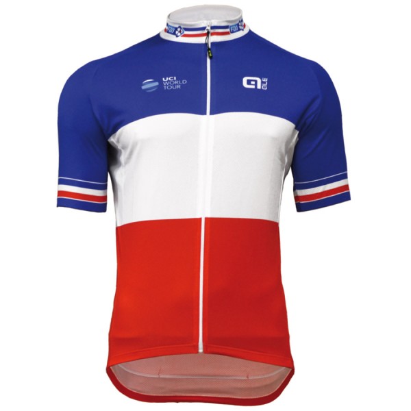 FDJ Pro Team 2017 Tenue Championnat Francais Radtrikot Kurzarm Radtrikot Kaufen