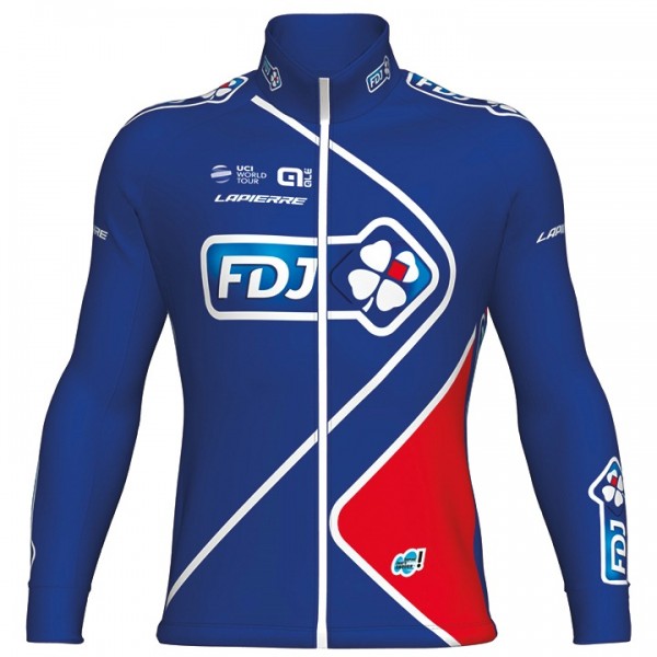 FDJ Pro 2017 Blau Radtrikot Langarm Radtrikot Kaufen