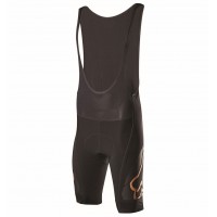 2017 Team FOX Homme Schwarz Gold Kurz Trägerhose Radtrikot Kaufen