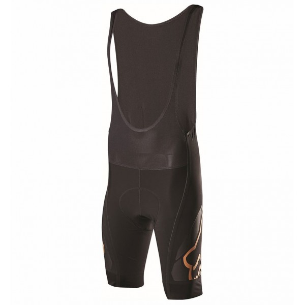 2017 Team FOX Homme Schwarz Gold Kurz Trägerhose Radtrikot Kaufen
