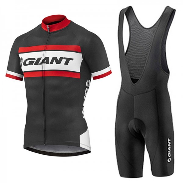 2017 Giant Rot Schwarz Fahrradbekleidung Satz Radtrikot Kurzarm+Kurz Trägerhose Radtrikot Kaufen