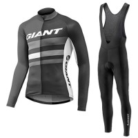 2017 Giant Fahrradbekleidung Satz Radtrikot Langarm+Lang Trägerhose Schwarz Radtrikot Kaufen
