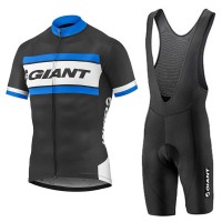 2017 Giant Blau Schwarz Fahrradbekleidung Satz Radtrikot Kurzarm+Kurz Trägerhose Radtrikot Kaufen