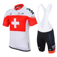 IAM 2017 Swiss Champion Fahrradbekleidung Satz Radtrikot Kurzarm+Kurz Trägerhose Radtrikot Kaufen
