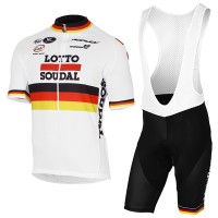 2017 LOTTO SOUDAL Germany Weiß Fahrradbekleidung Satz Radtrikot Kurzarm+Kurz Trägerhose Radtrikot Kaufen