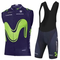 2017 Movistar ärmelloses Trikot+Kurz Trägerhose Radtrikot Kaufen
