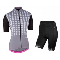 2017 Nalini PRO Optical Damen Grau Fahrradbekleidung Satz Radtrikot Kurzarm+Kurz Trägerhose Radtrikot Kaufen