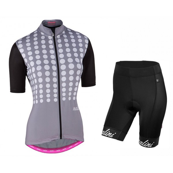 2017 Nalini PRO Optical Damen Grau Fahrradbekleidung Satz Radtrikot Kurzarm+Kurz Trägerhose Radtrikot Kaufen