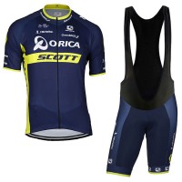 2017 Orica Scott Fahrradbekleidung Satz Radtrikot Kurzarm+Kurz Trägerhose Schwarz Radtrikot Kaufen