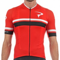 2017 Pinarello Corsa Radtrikot Kurzarm-Rot Schwarz Radtrikot Kaufen