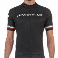 2017 Pinarello Strada Radtrikot Kurzarm-Schwarz Italie Radtrikot Kaufen