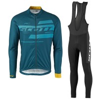 2017 Scott Rc Blau Fahrradbekleidung Satz Radtrikot Langarm+Lang Trägerhose Radtrikot Kaufen