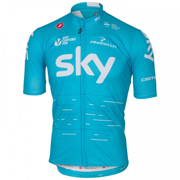2017 Sky Pro Radtrikot Kurzarm Blau Radtrikot Kaufen