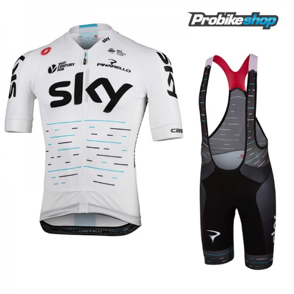 Sky Team Tour De France Set 2017 Fahrradbekleidung Satz Radtrikot Kurzarm+Kurz Trägerhose Schwarz Radtrikot Kaufen