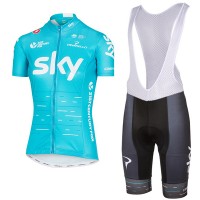 Sky Pro Damen 2017 Blau Fahrradbekleidung Satz Radtrikot Kurzarm+Kurz Trägerhose Radtrikot Kaufen