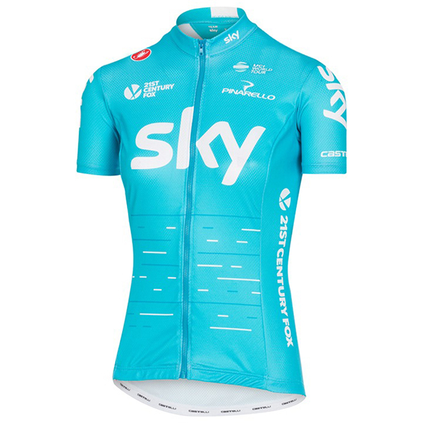 Sky Pro Damen 2017 Blau Radtrikot Kurzarm Radtrikot Kaufen