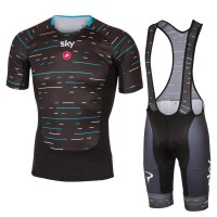 Sky Pro 2017 Prosecco Fahrradbekleidung Satz Radtrikot Kurzarm+Kurz Trägerhose Schwarz Radtrikot Kaufen