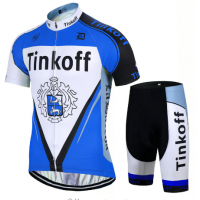2017 Tinkoff Blau Fahrradbekleidung Satz Radtrikot Kurzarm+Kurz Radhose Radtrikot Kaufen