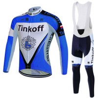 2017 Tinkoff Blau Fahrradbekleidung Satz Radtrikot Langarm+Lang Trägerhose Radtrikot Kaufen