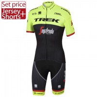 Trek Segafredo Pro 2017 Gelb Fahrradbekleidung Satz Radtrikot Kurzarm+Kurz Radhose Radtrikot Kaufen